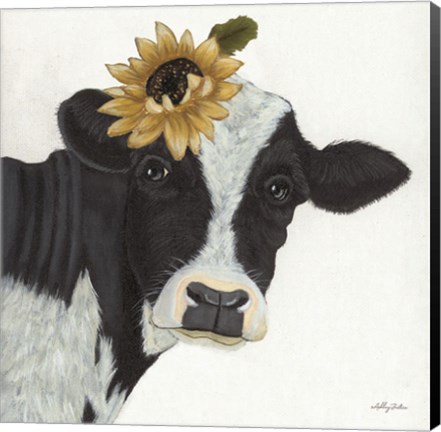 Framed Sunflower Cow Print