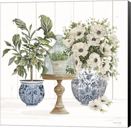 Framed Chinoiserie Florals I Print