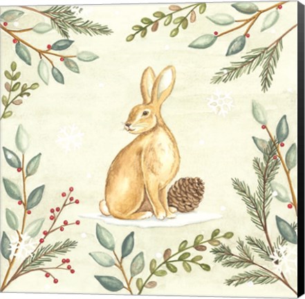 Framed Woodland Animals Rabbit Print