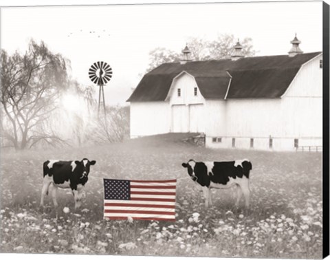 Framed Patriotic Cows Print