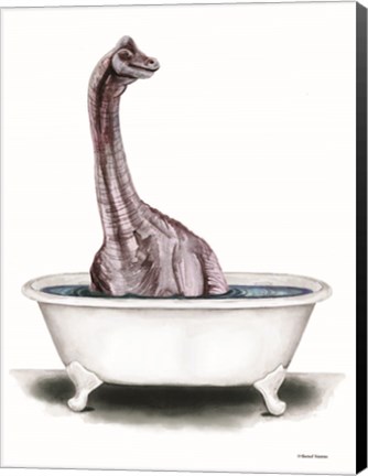 Framed Dino Bath II Print