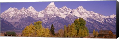 Framed Snowcapped Teton Range, Wyoming Print