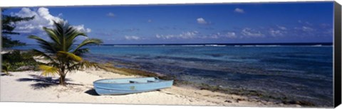 Framed Rowboat on the beach, Grand Cayman, Cayman Islands Print