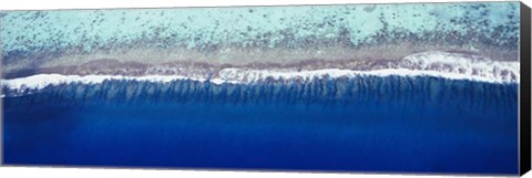 Framed Aerial view of a lagoon, Huahine Island, Tahiti Print
