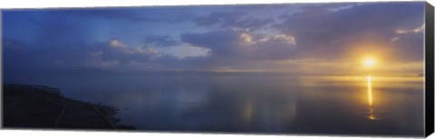 Framed Sunrise over a lake, Yellowstone National Park, Wyoming Print