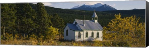 Framed Church in a forest, Yukon, Canada Print