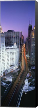 Framed Wrigley Building, Michigan Avenue, Chicago Print