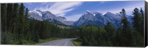 Framed Two lane highway passing through a landscape, Alberta Print