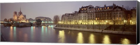 Framed Notre Dame, River Seine, Paris, France Print