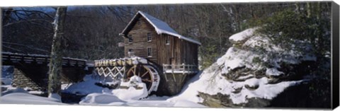 Framed House in a snow covered landscape, West Virginia Print
