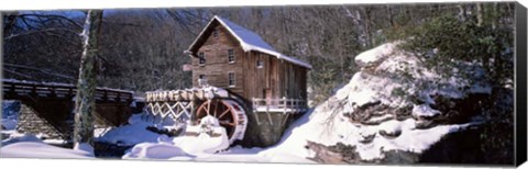 Framed Watermill in a forest, Glade Creek Grist Mill, West Virginia Print