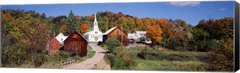 Framed Vermont, Waits River, Village in autumn Print