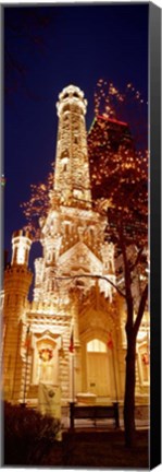 Framed Low angle view of a tower, Old Water Tower, Chicago Print