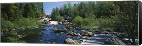 Framed Waterfall in the forest, Michigan Print