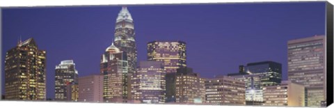 Framed Buildings in a city, Charlotte, North Carolina Print