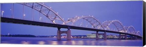 Framed Bridge over a river, Centennial Bridge, Davenport, Iowa Print