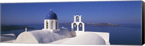 Framed Church Aegean Sea Santorini Greece Print