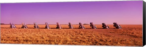 Framed Cars In The Ground, Cadillac Ranch, Texas Print