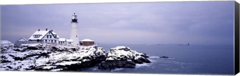 Framed Lighthouse Portland Harbor Print
