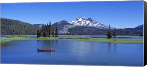 Framed Red Canoe Sparks Lake OR Print