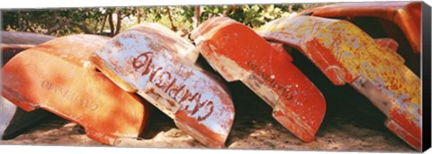 Framed Beached Boats Cuba Print