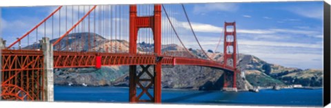 Framed Bridge across a river, Golden Gate Bridge Print