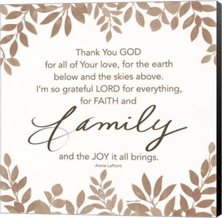 Framed Faith and Family Print
