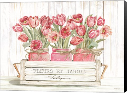 Framed Trio of Pink Tulips Print