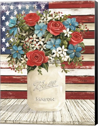 Framed Patriotic Blooms Print