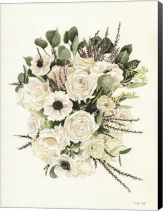 Framed White Bouquet Print