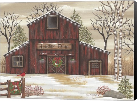 Framed Holiday Farm Barn Print