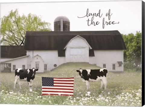 Framed Land of the Free Cows Print