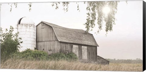 Framed Foggy Watkins Glen Farm Print