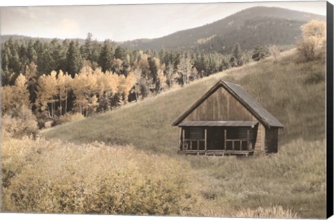 Framed Mountain Hunting Cabin Print