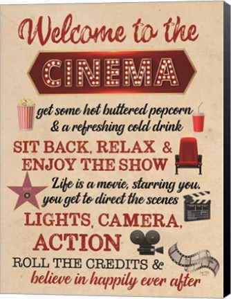 Framed Welcome to the Cinema Print