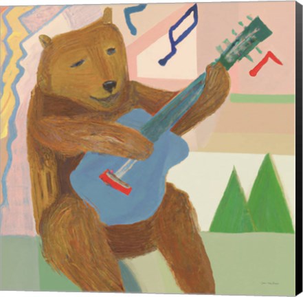 Framed Happy Bear Musician Print