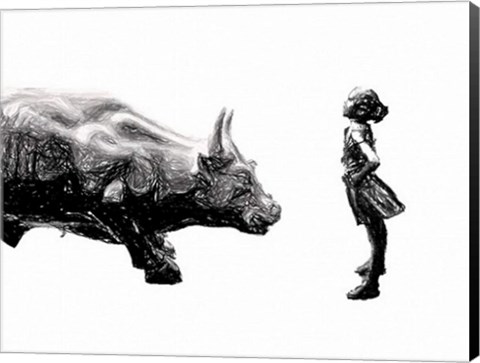 Framed New York Wall Street Fearless Girl Print