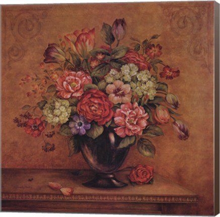 Framed Harmony with Reds II Print