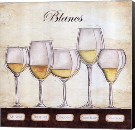 Framed Les Vins Blancs Print