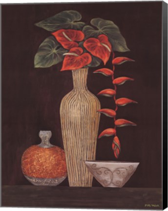 Framed Red Anthuriums Print
