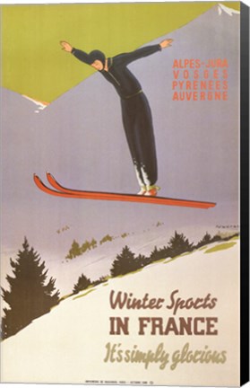 Framed Winter Sports in France Print