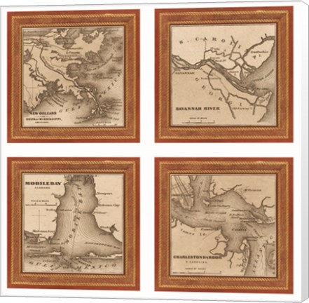 Framed Southern Harbors, 1860 Print