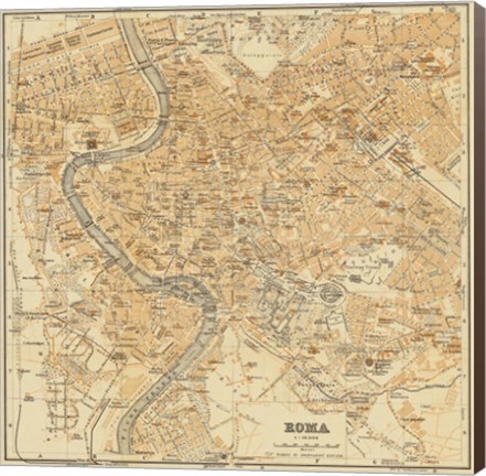 Framed Mapa Di Roma, 1898 Print