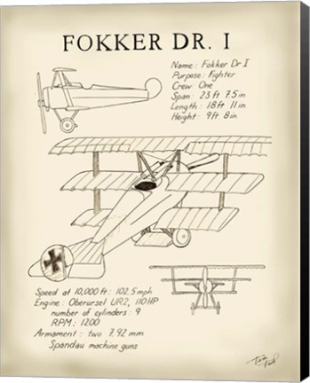 Framed Fokker Dreidecker Print