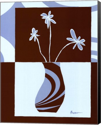 Framed Minimalist Flowers in Blue IV Print