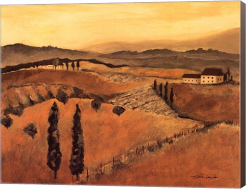 Framed Golden Tuscany Afternoon I Print