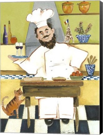 Framed Jolly French Chef Print