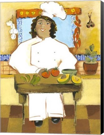 Framed Jolly Mexican Chef Print