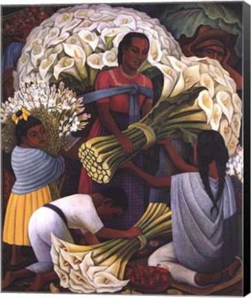 Framed Flower Vendor Print