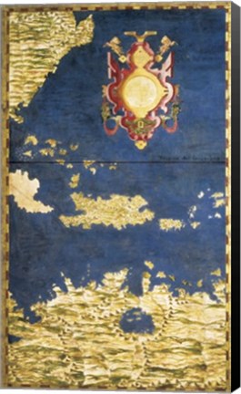 Framed Map of the Caribbean and Venezeula Print